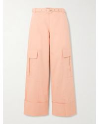 Siedres - Leto Belted Cotton-Twill Wide-Leg Cargo Pants - Lyst
