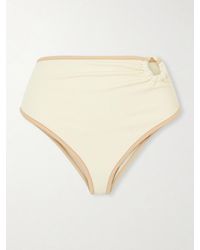Johanna Ortiz - Susurro Del Agua Embellished Recycled-Seersucker Bikini Briefs - Lyst