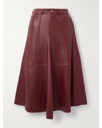 Haikure - Serenity Paneled Leather Midi Skirt - Lyst