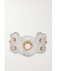 Buccellati - Daisy Blossoms Sterling Silver, Gold-plated, Opal And Diamond Cuff - Lyst