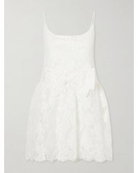 ShuShu/Tong - Bow-Detailed Lace Mini Dress - Lyst