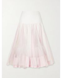 Jacquemus - La Jupe Mireio Pleated Cotton-Trimmed Tulle Midi Skirt - Lyst