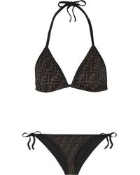 Fendi Bedruckter Triangel-bikini - Braun