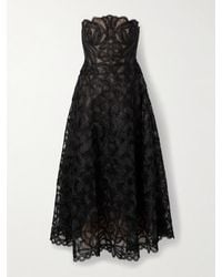 Jonathan Simkhai Valletta Strapless Floral Lace Maxi Dress in White | Lyst