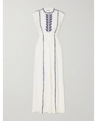Isabel Marant - Liviane Embroidered Cotton Maxi Dress - Lyst