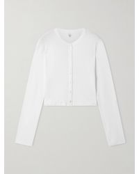 Leset - Nando Ribbed Cotton-Jersey Cardigan - Lyst