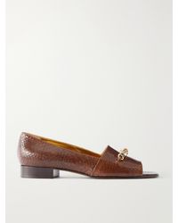 Tory Burch - Chain-Detail Croc-Effect Leather Loafers - Lyst