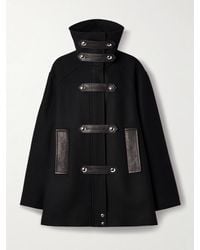 KHAITE - Melbo Leather-Trimmed Wool-Blend Felt Coat - Lyst