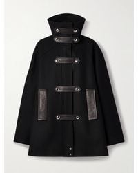 KHAITE - Melbo Leather-Trimmed Wool-Blend Felt Coat - Lyst