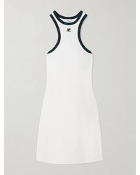 Courreges - Mini-Robe En Jersey De Coton À Broderie - Lyst
