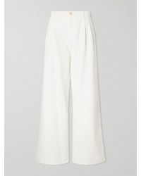 Jil Sander - Pleated Cotton-Twill Wide-Leg Pants - Lyst