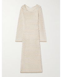 Zimmermann - Tallow Metallic Crocheted Cotton-Blend Midi Dress - Lyst