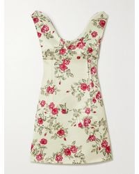 Emilia Wickstead - Zephyr Floral-Print Duchesse-Satin Mini Dress - Lyst