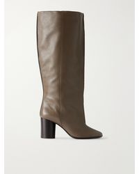 Lemaire - Crease Leather Knee Boots - Lyst