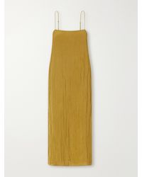 Tibi - Crinkled Satin Midi Dress - Lyst