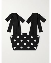 Carolina Herrera - Cropped Polka-Dot Jacquard-Knit Tank - Lyst