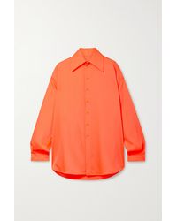 Damen Bekleidung Oberteile Hemden Christopher John Rogers Hemd Aus Crêpe In Oversized-passform in Orange 