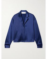 Michael Lo Sordo - Cropped Silk-Satin Shirt - Lyst