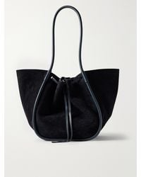 Proenza Schouler - Large Leather-Trimmed Ruched Suede Tote - Lyst