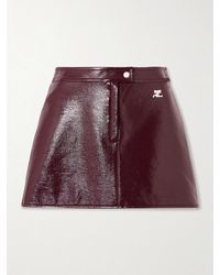 Courreges - Reedition Appliquéd Coated Cotton-Blend Mini Skirt - Lyst