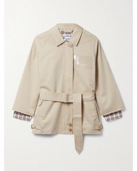 Acne Studios - Belted Appliquéd Cotton-Blend Gabardine Trench Coat - Lyst