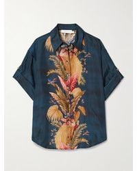 Zimmermann - Chemise En Satin De Soie Imprimé Ascension - Lyst