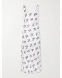 Alix Of Bohemia - Adele Mist Quatre Floral Patterned Silk Midi Dress - Lyst