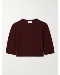 Saint Laurent - Verkürzter Wollpullover - Lyst