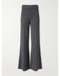 Victoria Beckham - Alina Merino Wool And Cashmere-Blend Flared Pants - Lyst