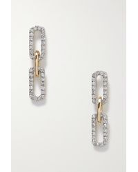 STONE AND STRAND - Sparkle Chain 10-karat Gold Diamond Earrings - Lyst
