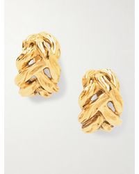 Saint Laurent - Tone Clip Earrings - Lyst
