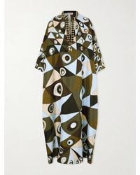 PUCCI - Embellished Printed Silk-Twill Kaftan - Lyst