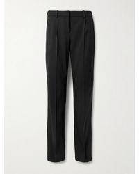 Balenciaga - Pleated Stretch-Wool Straight-Leg Pants - Lyst