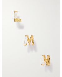 Pacharee - Alphabet-Plated Pearl Single Earring - Lyst