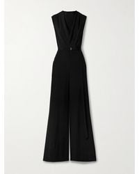 Adam Lippes - Blythe Belted Draped Silk-Crepe Jumpsuit - Lyst