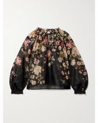 Sea - Jolie Bluse Aus Organza Mit Blumenprint Und Rüschen - Lyst