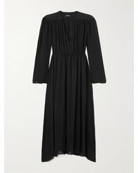 Wardrobe NYC - Gathered Silk-Voile Maxi Dress - Lyst