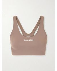 Sporty & Rich - Logo-Print Stretch-Jersey Sports Bra - Lyst