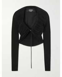Jacquemus - Goccia Cropped Gathered Stretch-Jersey Top - Lyst