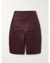 Bottega Veneta - Intrecciato Leather Skirt - Lyst