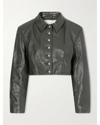 RÙADH - Arabella Cropped Darted Leather Jacket - Lyst