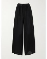 Givenchy - Silk And Linen-Blend Voile Wide-Leg Pants - Lyst