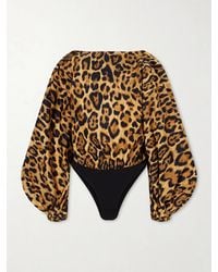 Alaïa - Leopard-Print Shell Bodysuit - Lyst
