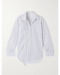Rohe - Tie-Neck Striped Cotton-Poplin Shirt - Lyst