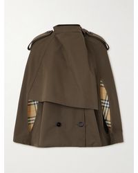 Burberry - Cape À Double Boutonnage En Gabardine De Coton - Lyst