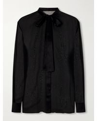 Dolce & Gabbana - Bow-Detailed Silk-Chiffon Blouse - Lyst