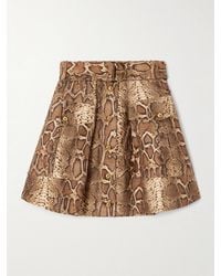 Zimmermann - Printed Silk And Cotton-Blend Mini Skirt - Lyst