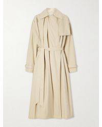 Calvin Klein - Mireille Ruched Cotton-Gabardine Trench Coat - Lyst