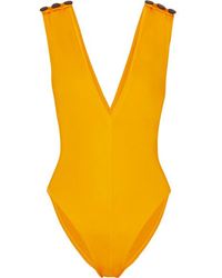 OYE Swimwear Gaia Badeanzug Mit Zierknöpfen - Gelb