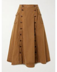 RRL - Cailtyn Cotton-Canvas Midi Skirt - Lyst